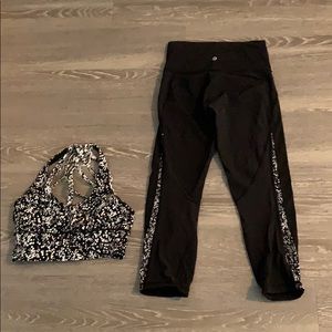 Lululemon Athletica Capri pants and sports bra set